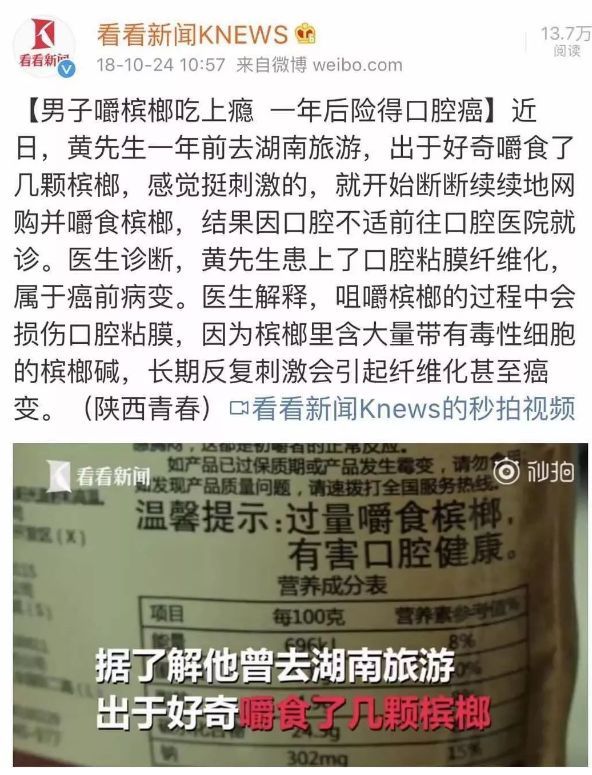 槟榔，中国6000万人的噩梦！有人在辩解，有人浑然不觉！